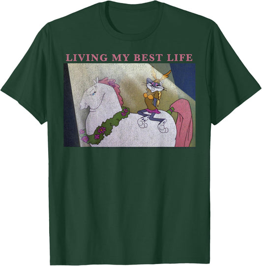 Looney Tunes Bugs Bunny Living My Best Life T-Shirt - T-Shirt | Forest