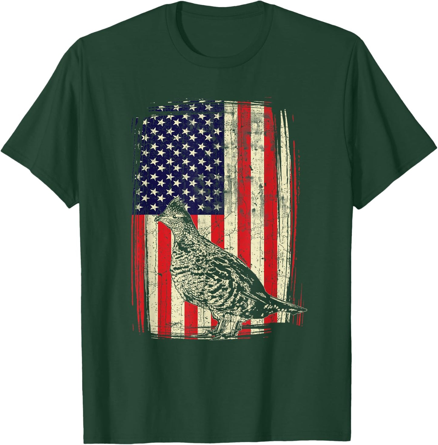 American Ruffed Grouse Bird Hunting Gift Bird Watch Hunter T-Shirt - T-Shirt | Forest