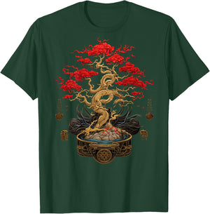 Back Print Vintage Y2K Streetwear Fashion Women Men Bonsai T-Shirt - T-Shirt | Forest