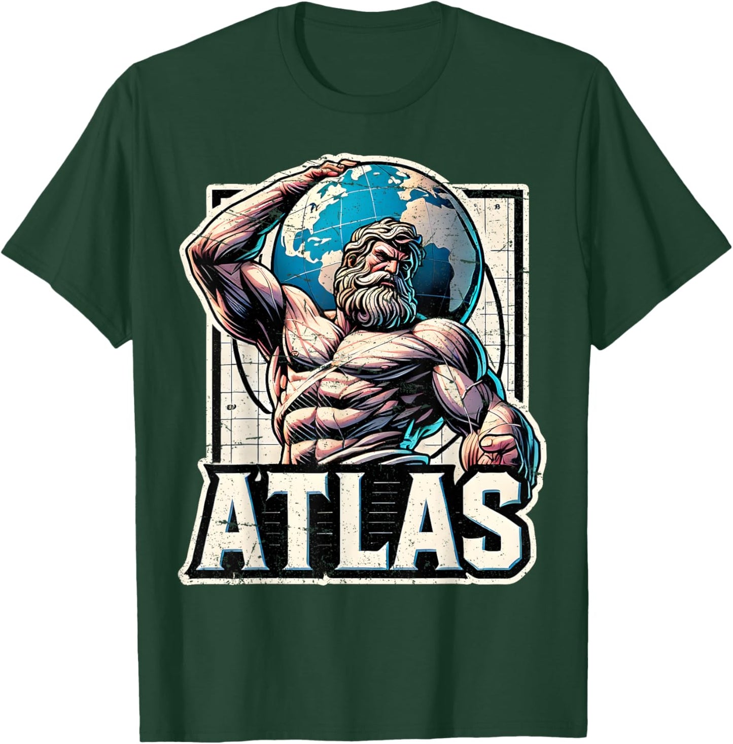 Atlas Greek God Mythology Titan Ancient Greece T-Shirt - T-Shirt | Forest