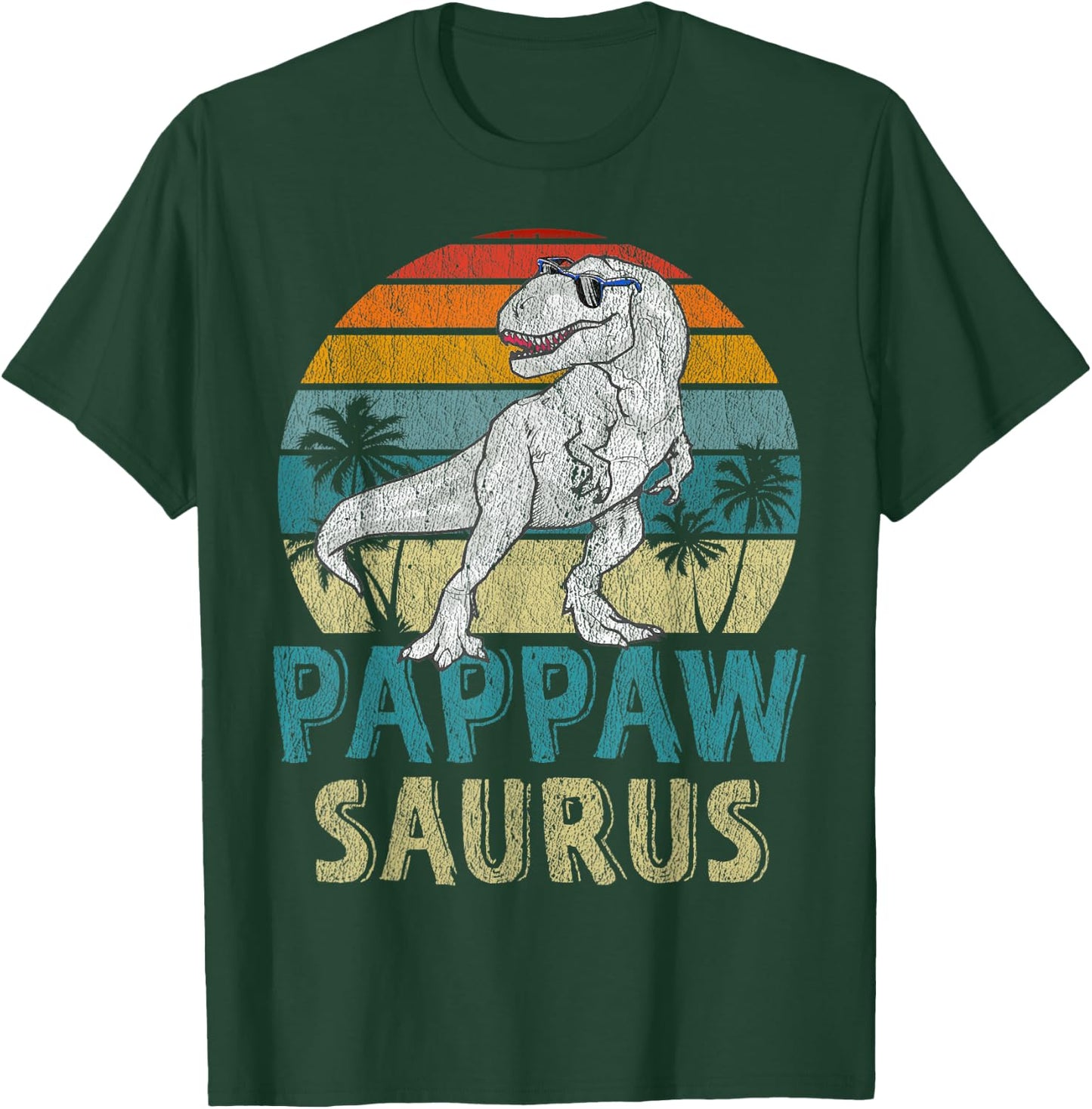 Pappawsaurus T Rex Dinosaur Pappaw Saurus Family Matching T-Shirt - T-Shirt | Forest