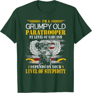 I'm A Grumpy Old Paratrooper Flag , Veterans Day Gift T-Shirt - T-Shirt | Forest