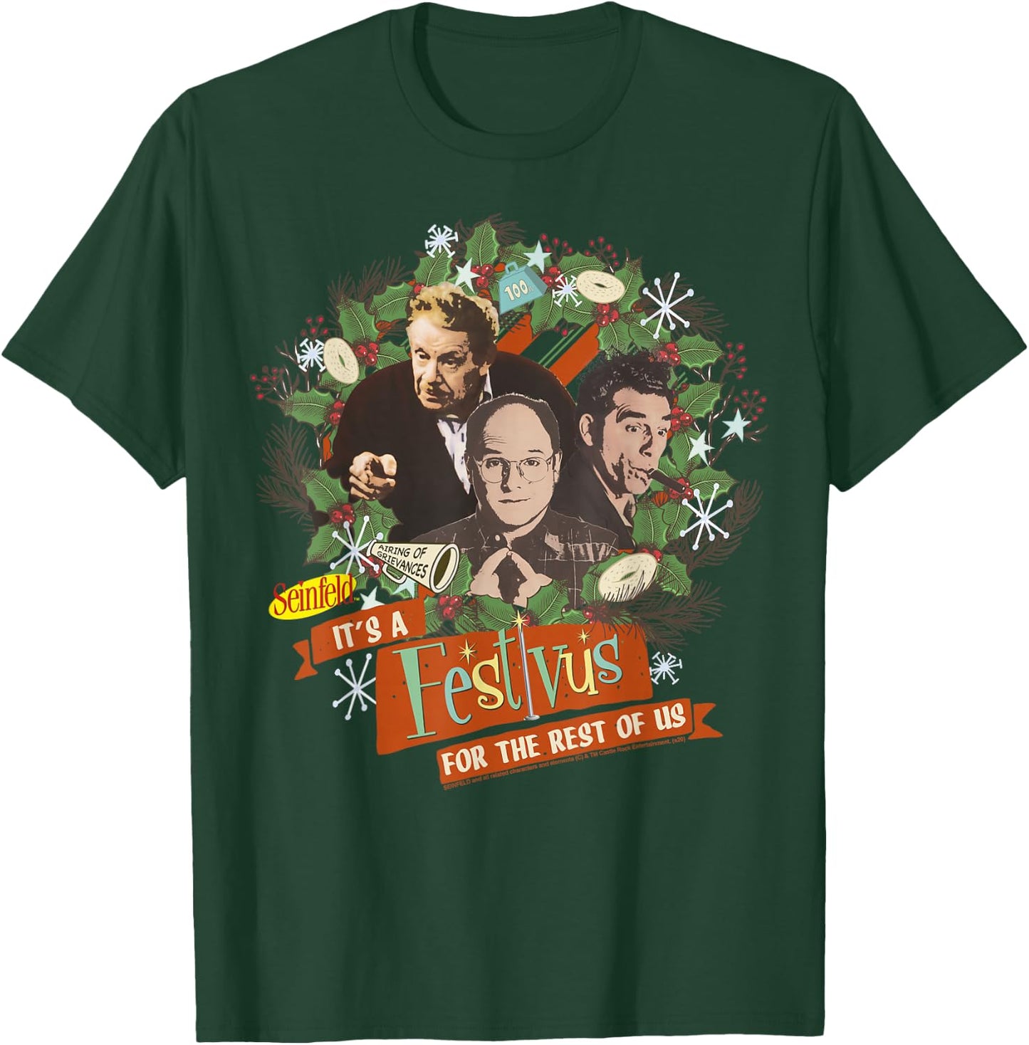 Seinfeld Festivus It's A Festivus for The Rest of Us Wreath T-Shirt - T-Shirt | Forest