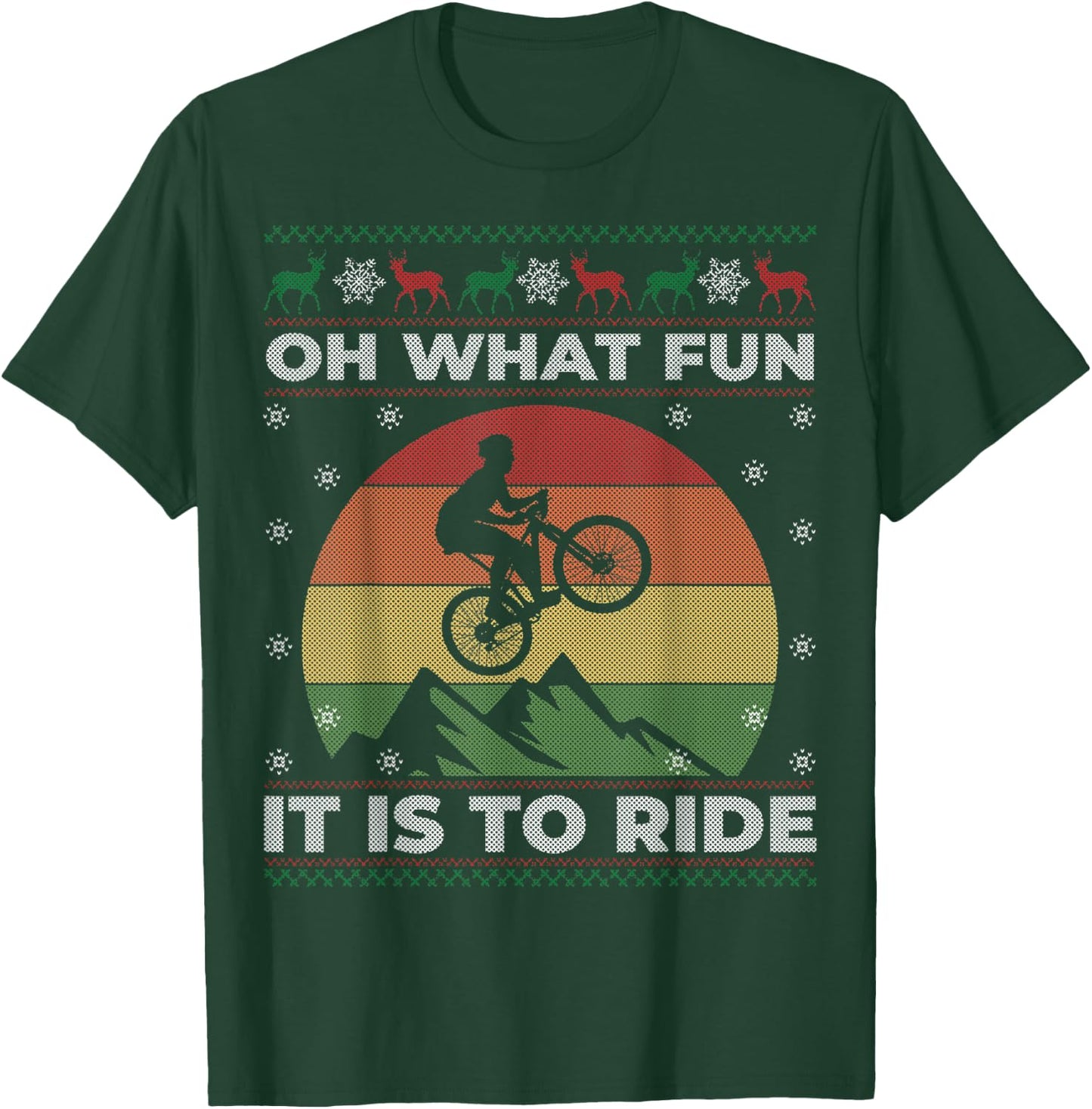 Mountain Bike Ugly Sweater Christmas Gift Women T-Shirt - T-Shirt | Forest