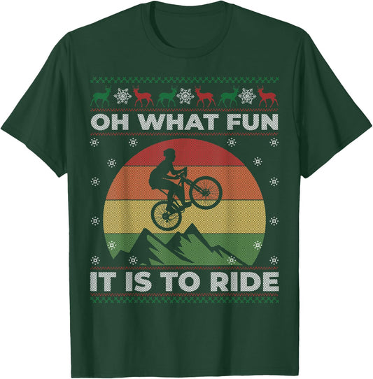 Mountain Bike Ugly Sweater Christmas Gift Women T-Shirt - T-Shirt | Forest