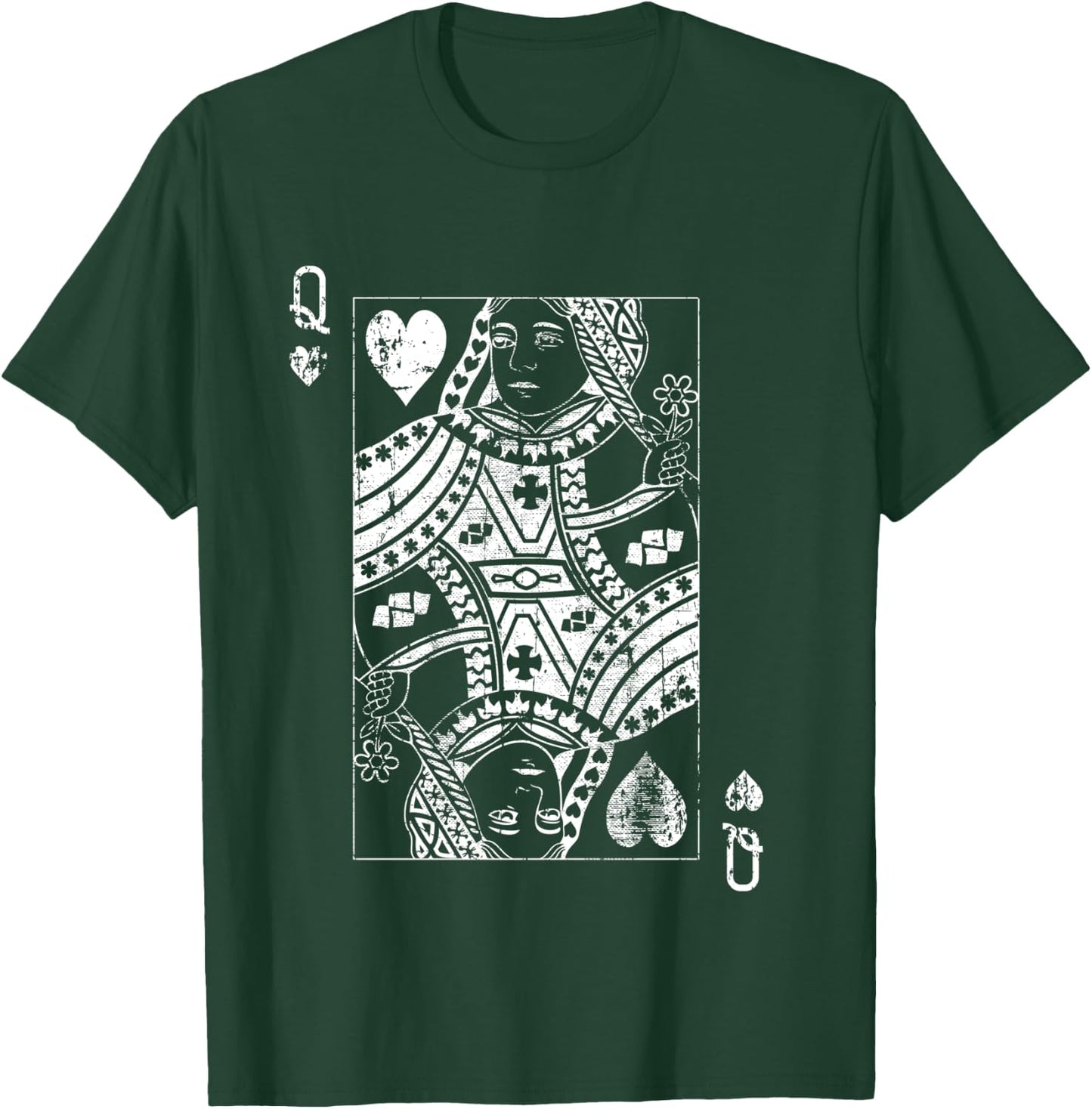 Queen Of Hearts Vintage Card T-Shirt - T-Shirt | Forest