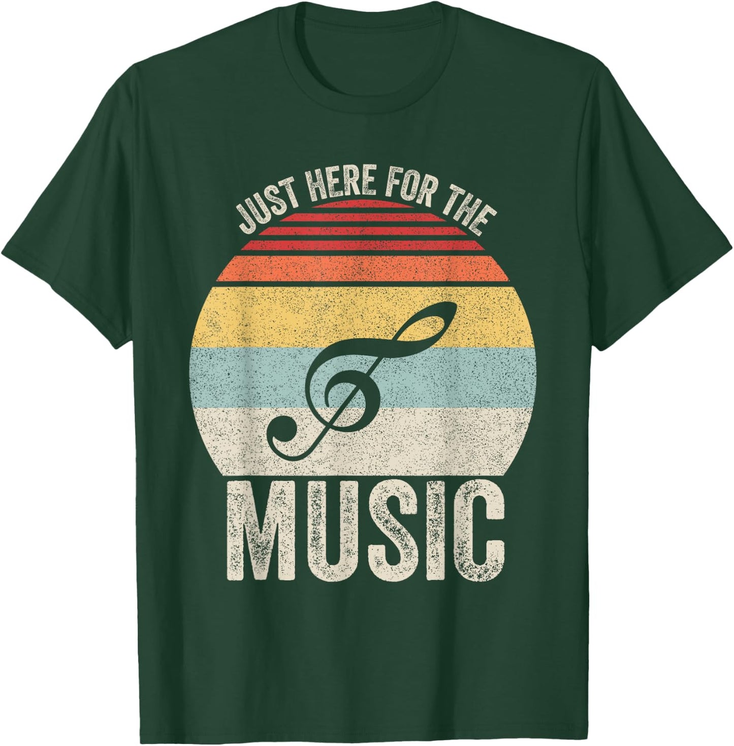 Vintage Retro Just Here For The Music T-Shirt - T-Shirt | Forest