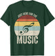 Vintage Retro Just Here For The Music T-Shirt - T-Shirt | Forest