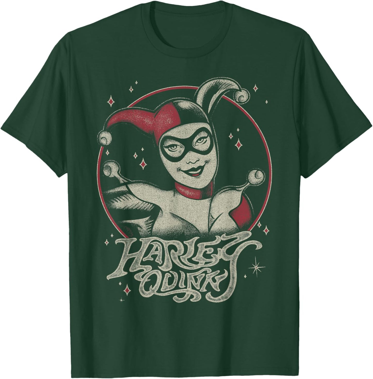DC Comics Harley Quinn Dark Portrait Small T-Shirt - T-Shirt | Forest