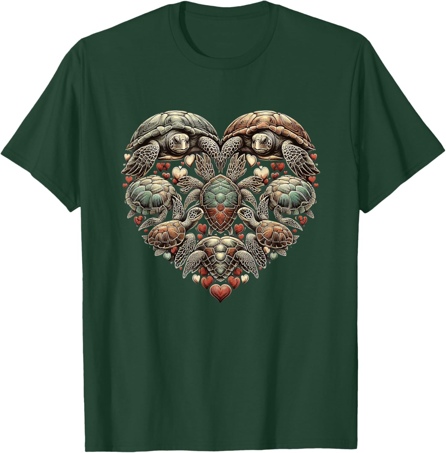 Turtles Love Sea Beautiful Colorful Turtle Art Animal T-Shirt - T-Shirt | Forest