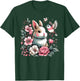 Happy Easter Day Cute Bunny Floral for Girl Women Ladies T-Shirt - T-Shirt | Forest