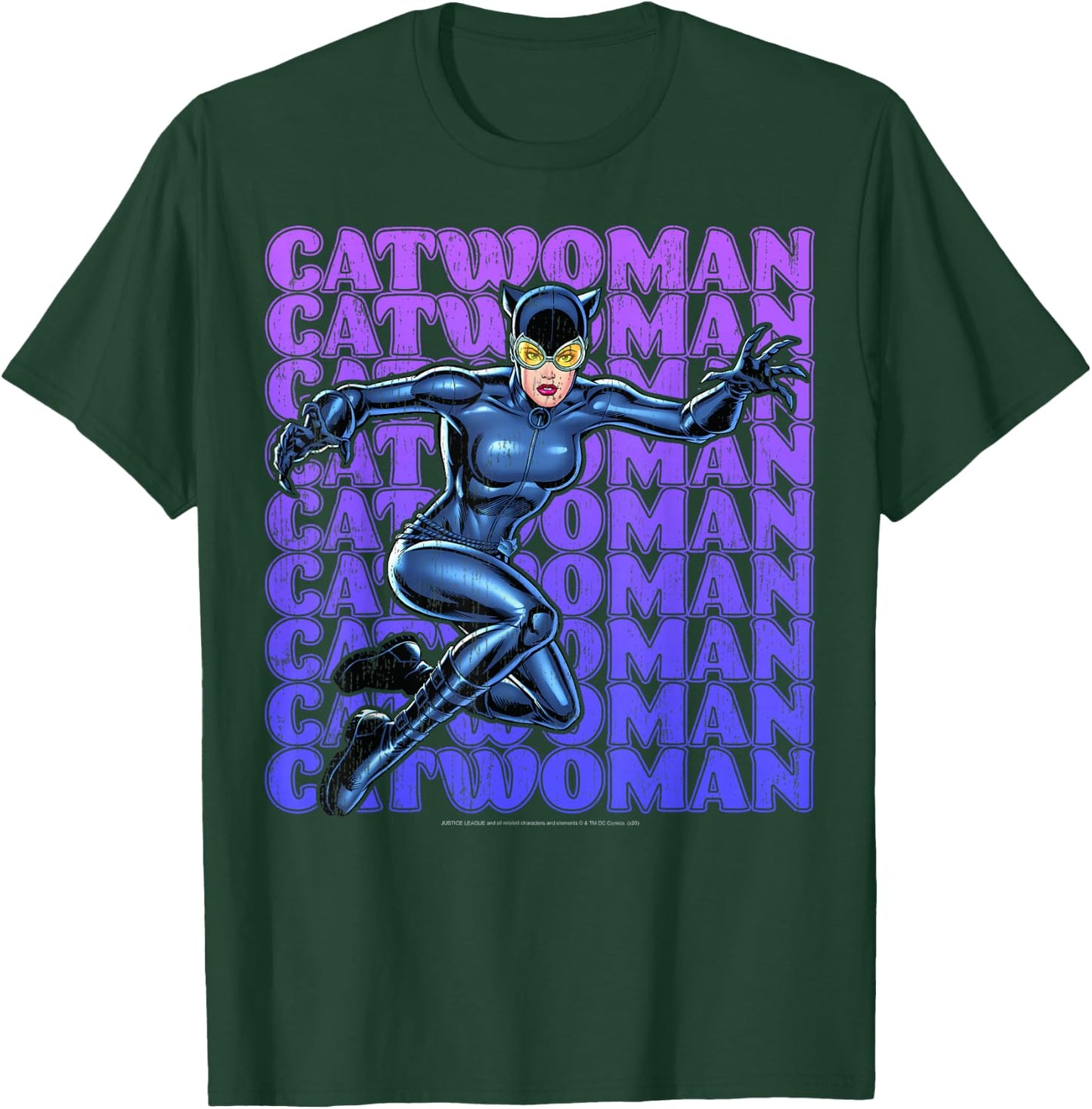 DC Comics Catwoman Name Stack Portrait T-Shirt - T-Shirt | Forest