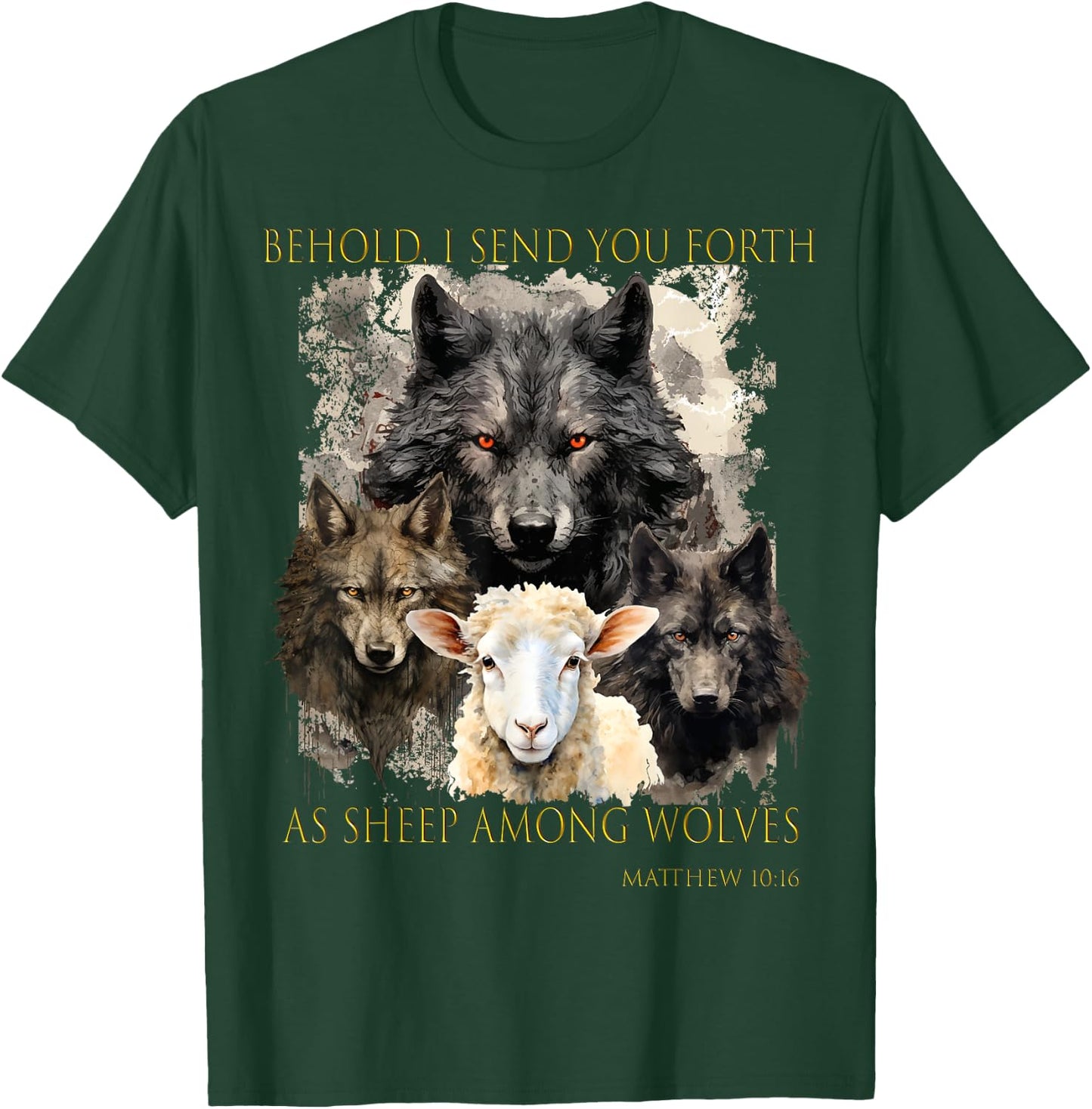 Christ Sheep among wolves John 3:16 Yeshua Religious Gospel T-Shirt - T-Shirt | Forest