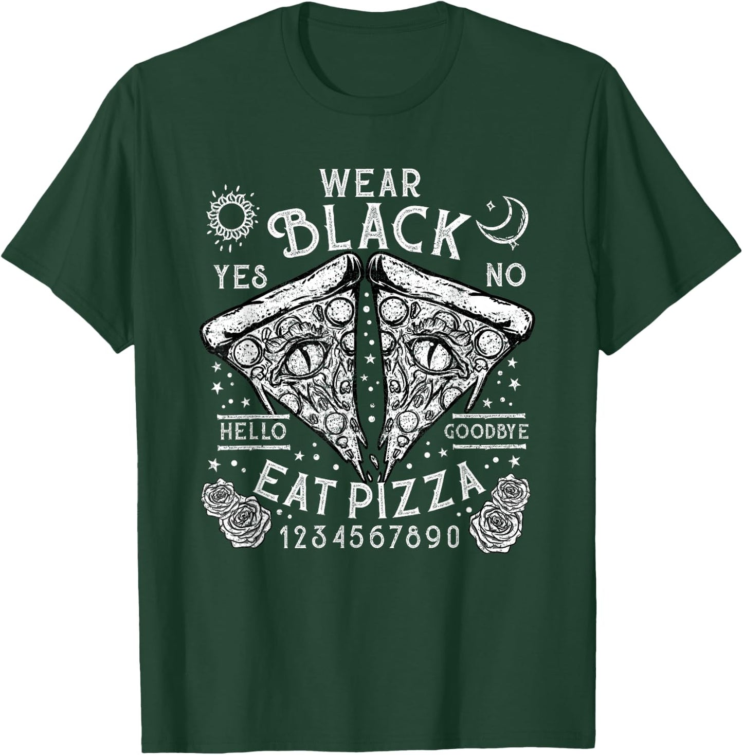 Wear Black Eat Pizza I Gothic Ouija Board T-Shirt - T-Shirt | Forest
