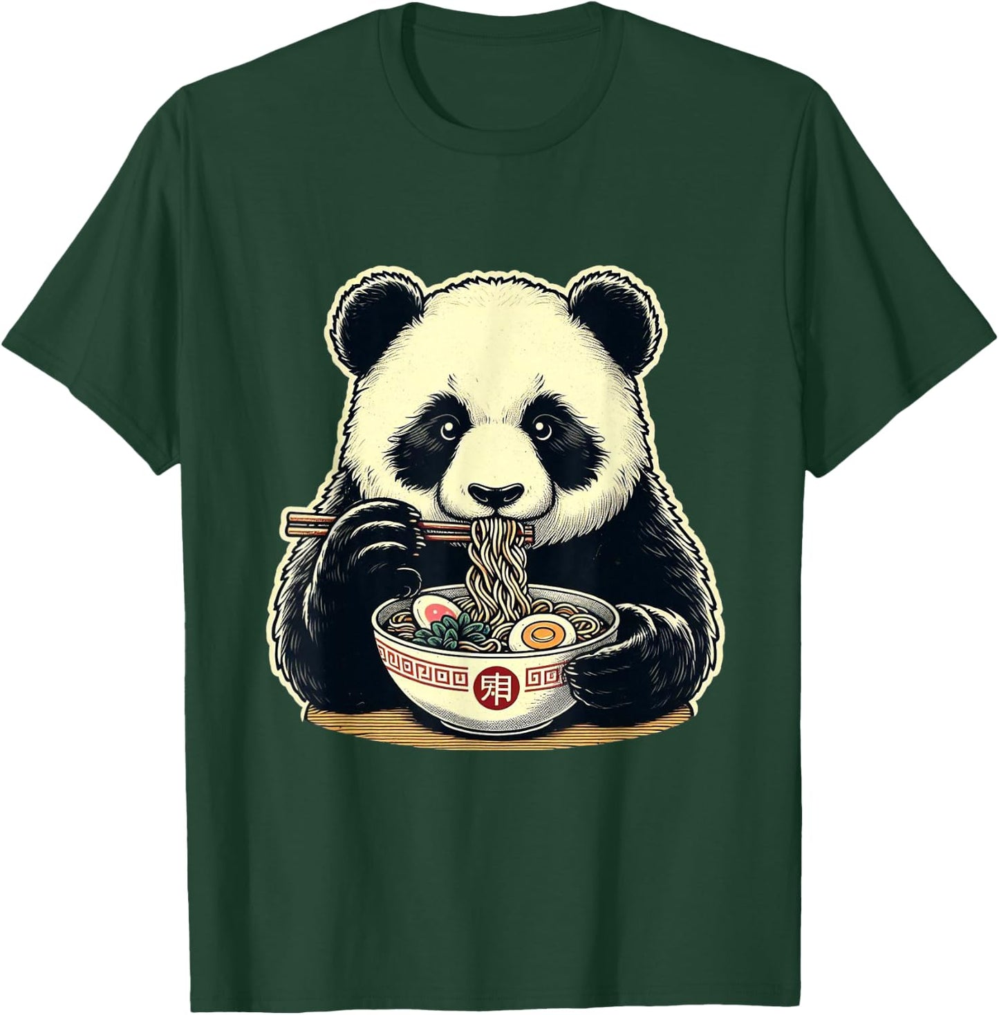 Panda Ramen Kawaii Neko Japanese Noodles Aesthetic T-Shirt - T-Shirt | Forest