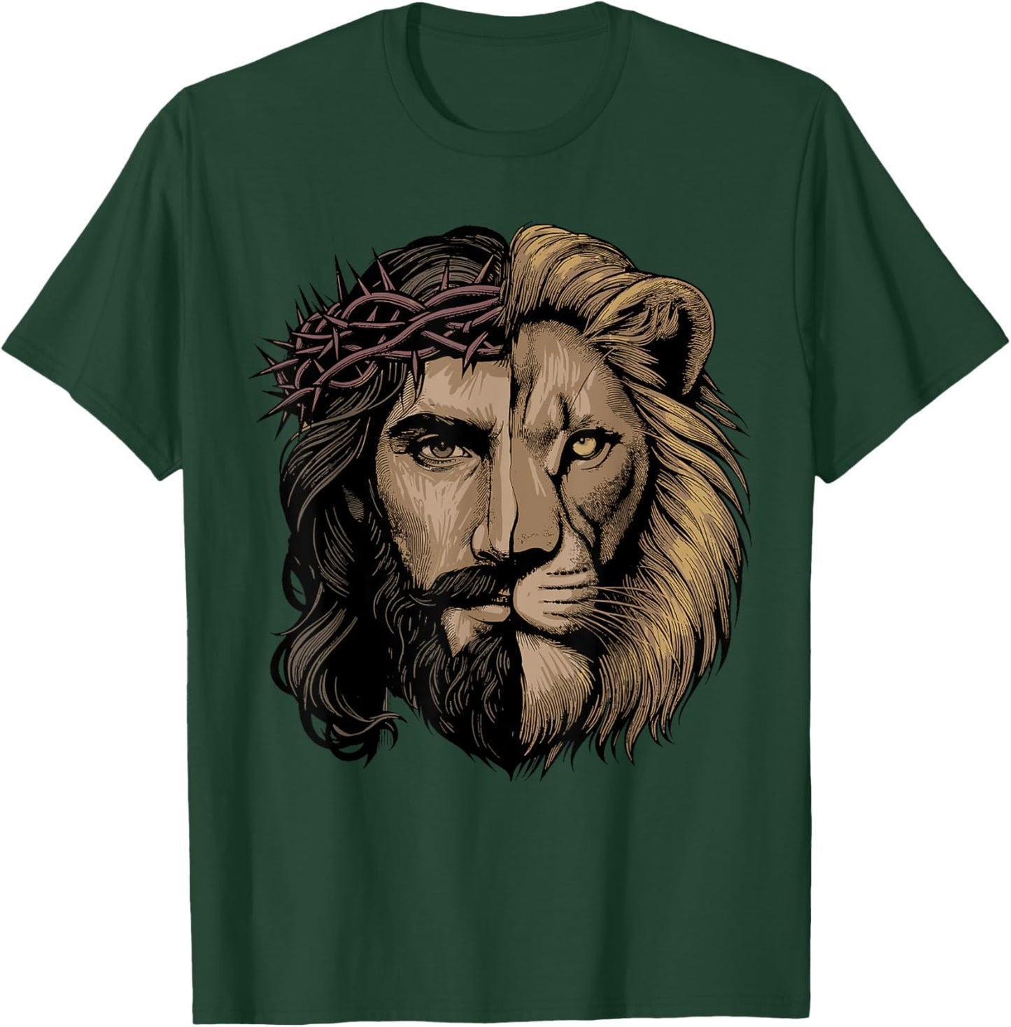 Jesus Shirt Christian Inspiration Jesus Lion Of Judah T-Shirt - T-Shirt | Forest
