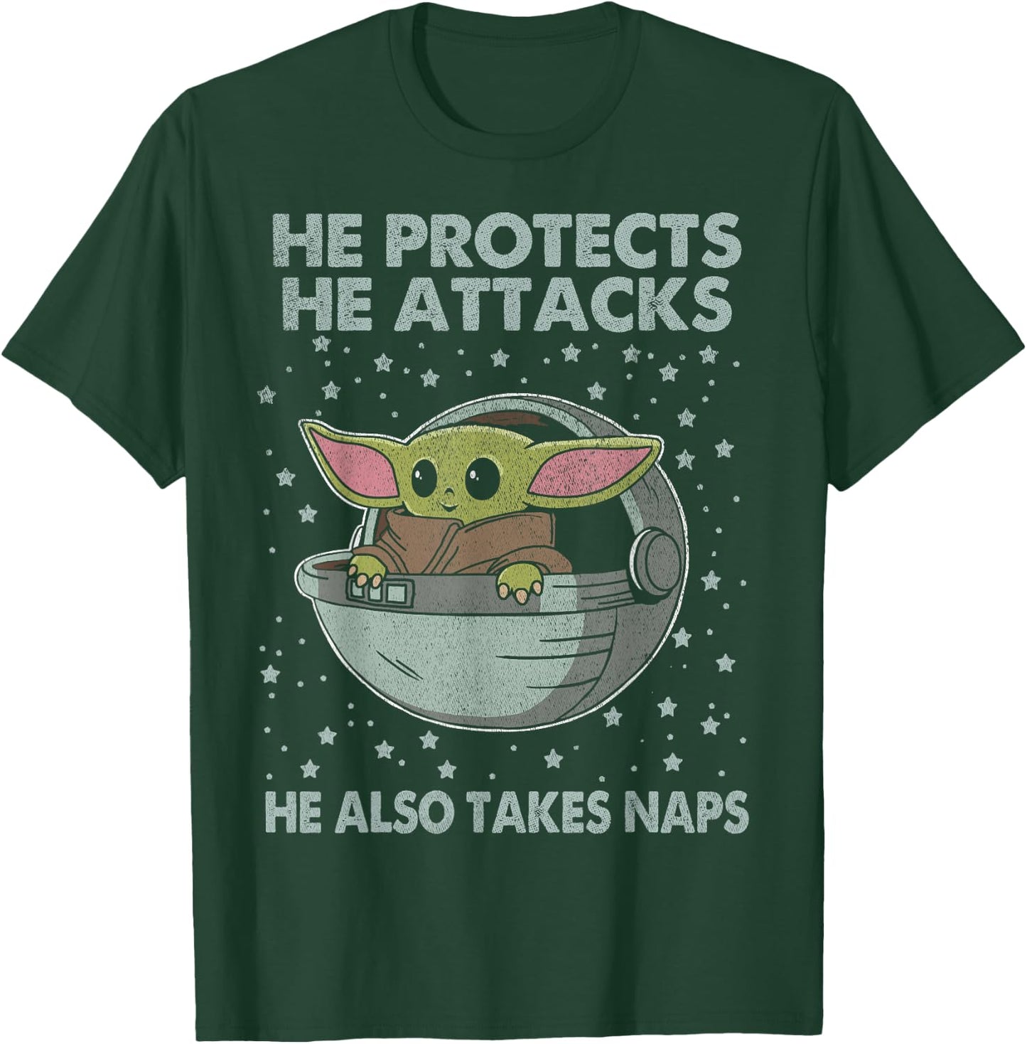 Star Wars The Mandalorian The Child He Also Takes Naps T-Shirt - T-Shirt | Forest