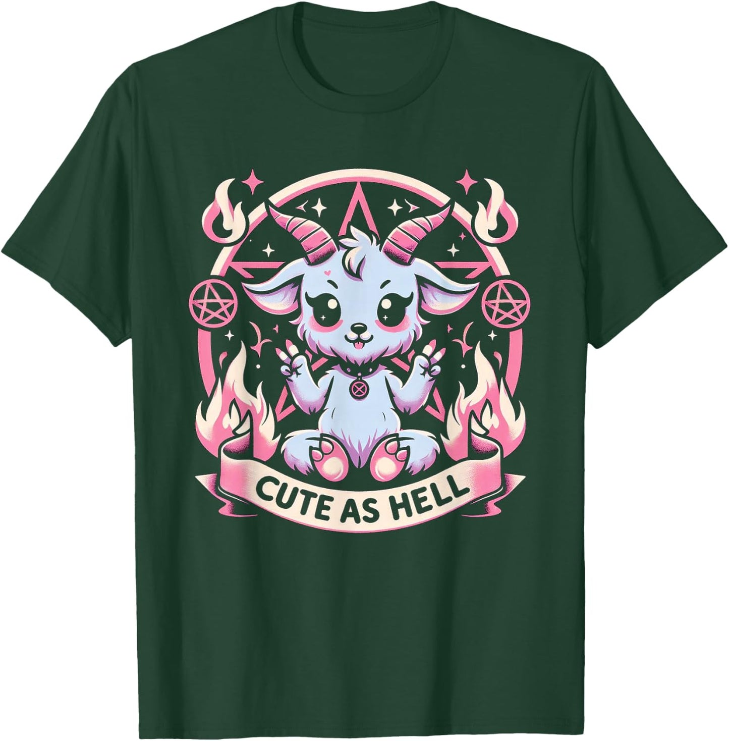 Pastel Goth Cute As Hell Kawaii Baphomet Emo Gothic T-Shirt - T-Shirt | Forest