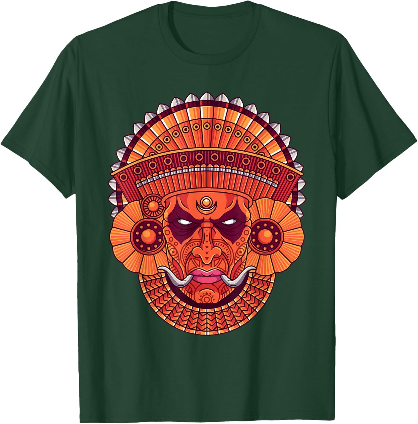 Theyyam Kolam Muggu Indian Kerala T-Shirt - T-Shirt | Forest
