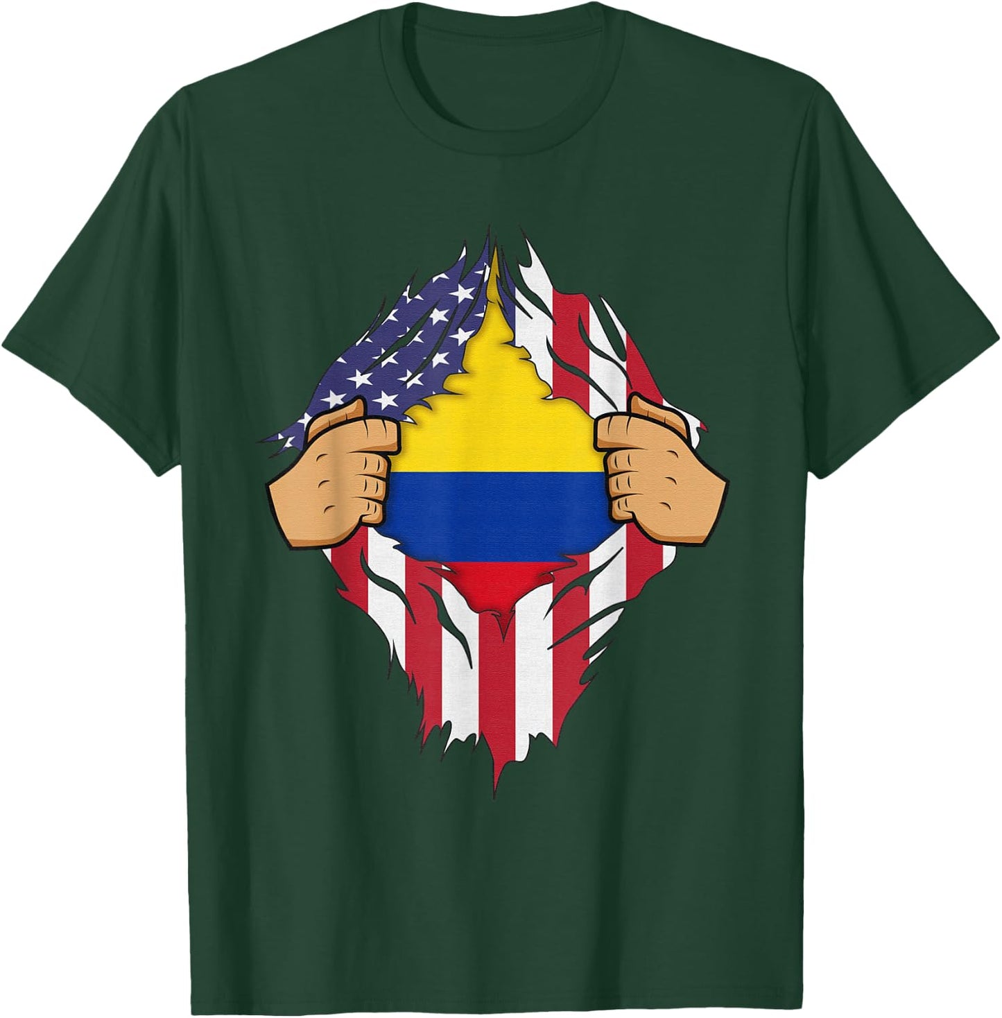 COLOMBIAN FLAG COLOMBIA Men Women Kids Gift T-Shirt - T-Shirt | Forest
