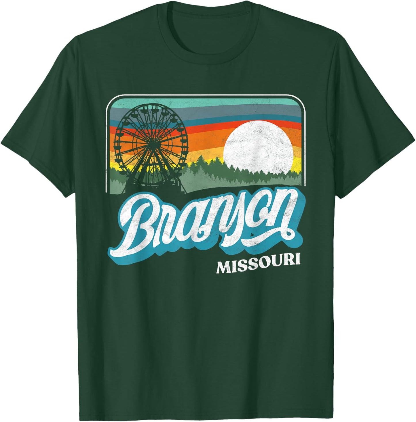 Branson Missouri Vintage 80s Style Retro Distressed T-Shirt - T-Shirt | Forest