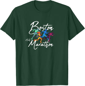 Half marathon Boston women and men runners T-Shirt - T-Shirt | Forest