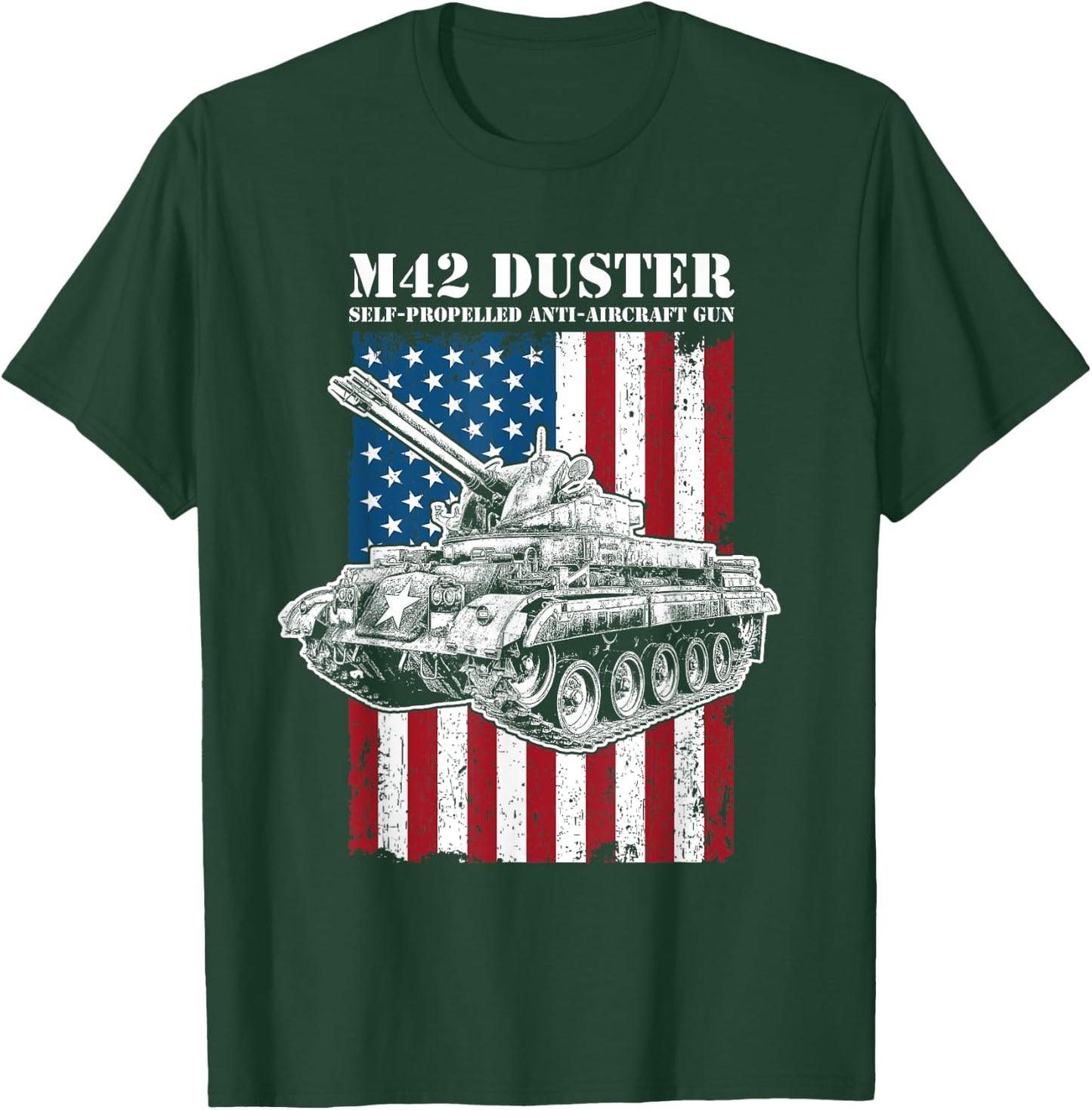 M42 Duster Self-Propelled Anti-Aircraft Gun T-Shirt - T-Shirt | Forest