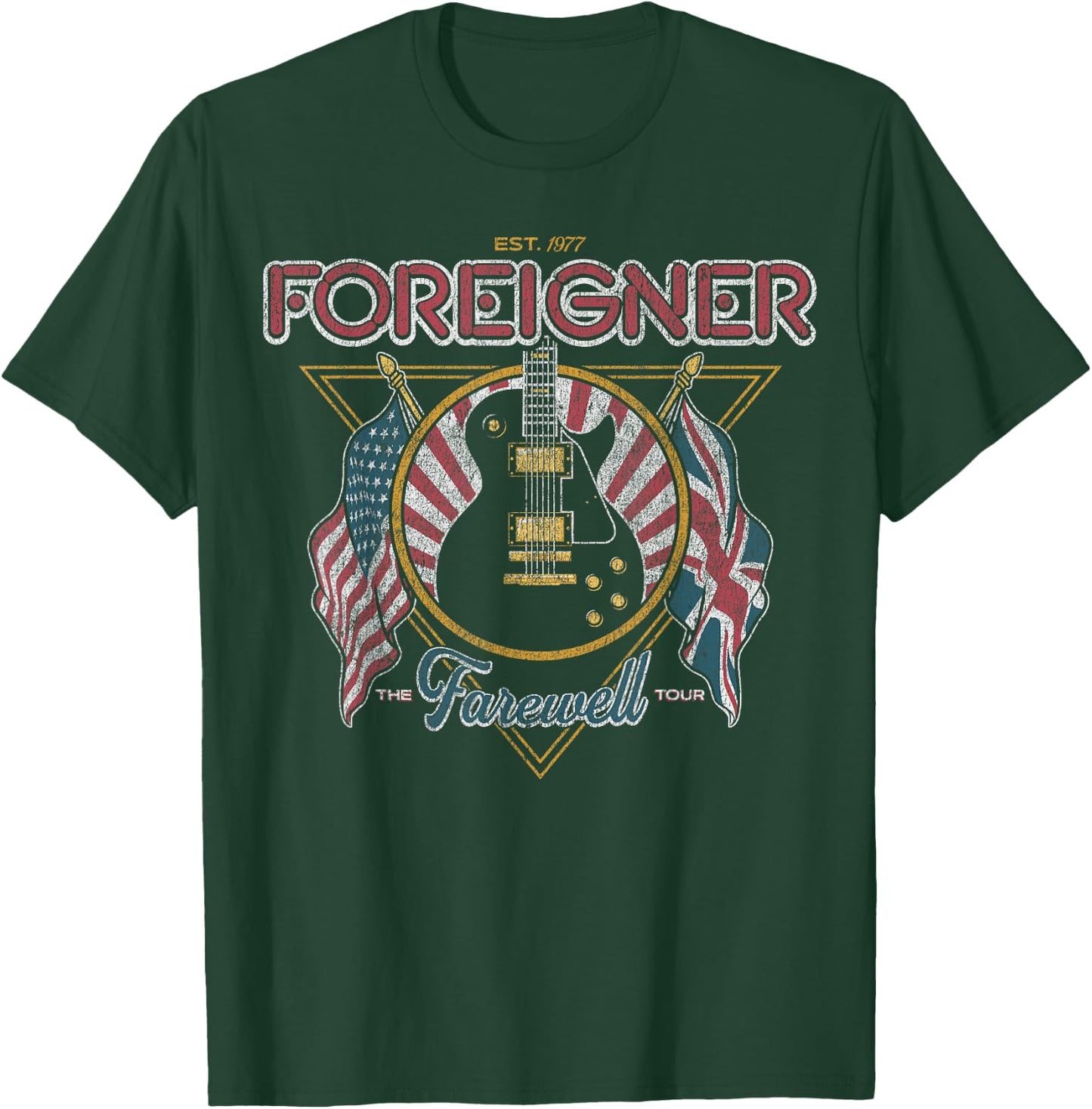 Foreigner Guitar Flag T-Shirt - T-Shirt | Forest