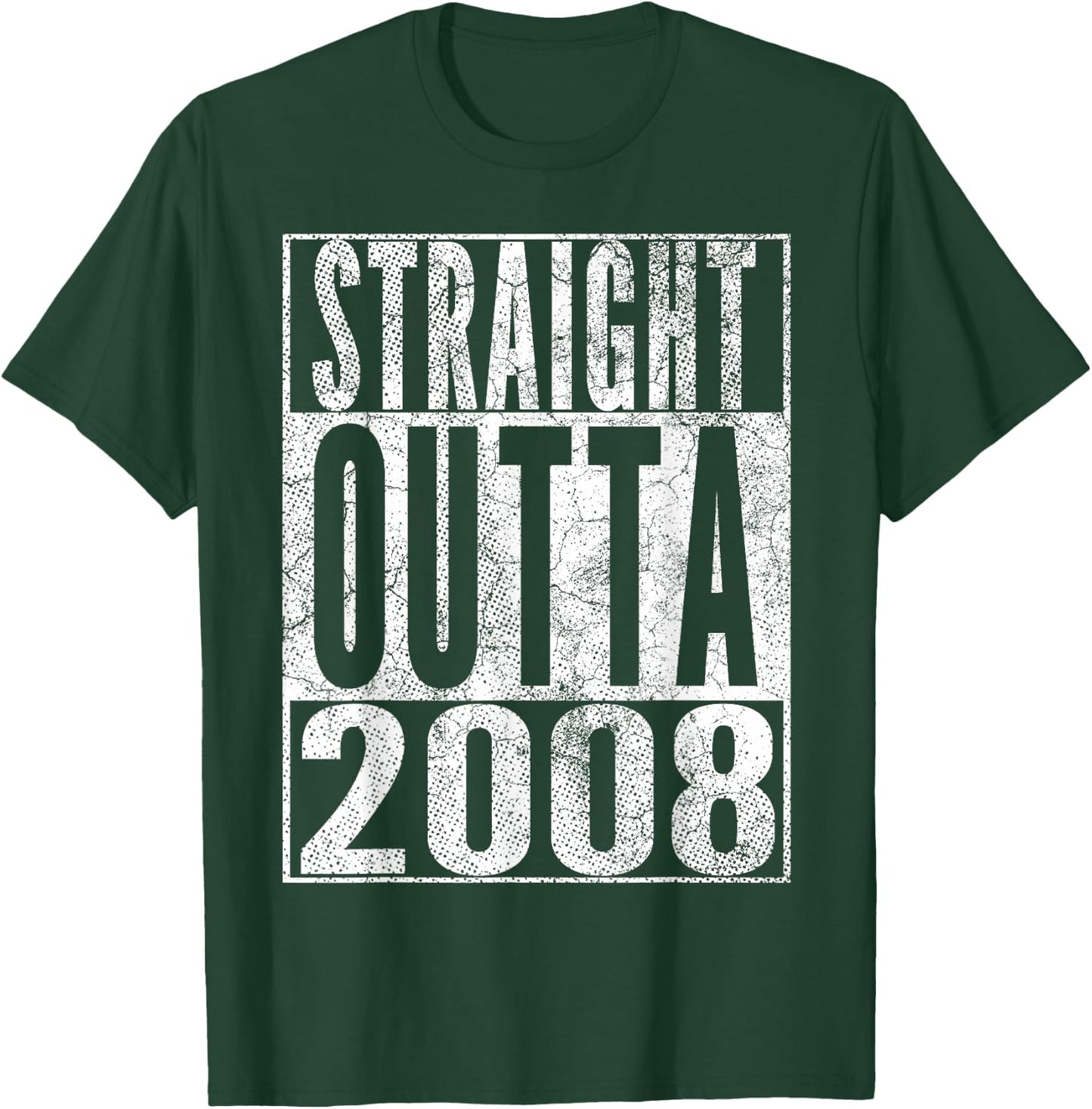 Straight Outta 2008 17th Birthday Gift 17 Years Old T-Shirt - T-Shirt | Forest