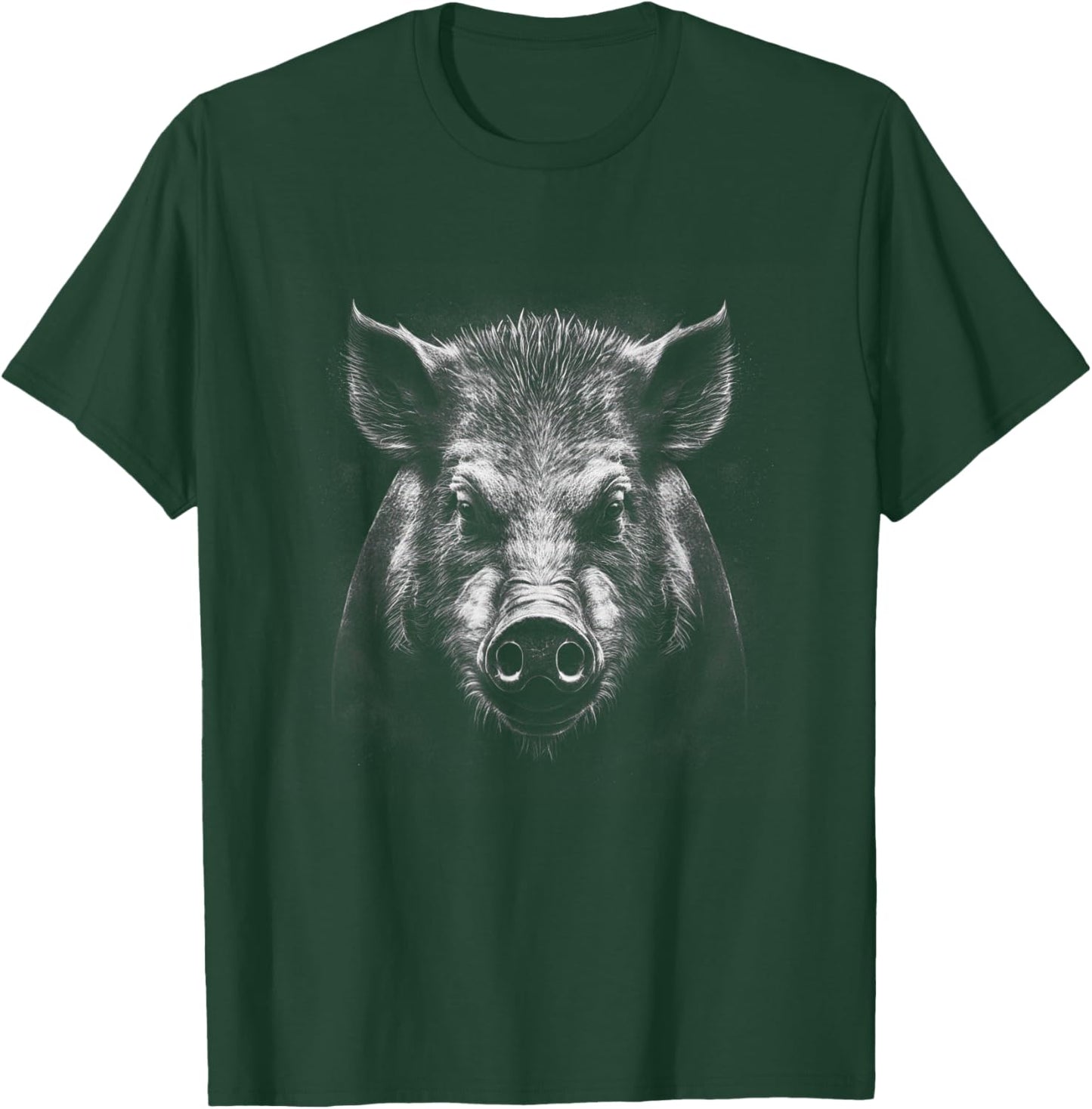 Wild Boar Face - Boar's Front Facing Head T-Shirt - T-Shirt | Forest
