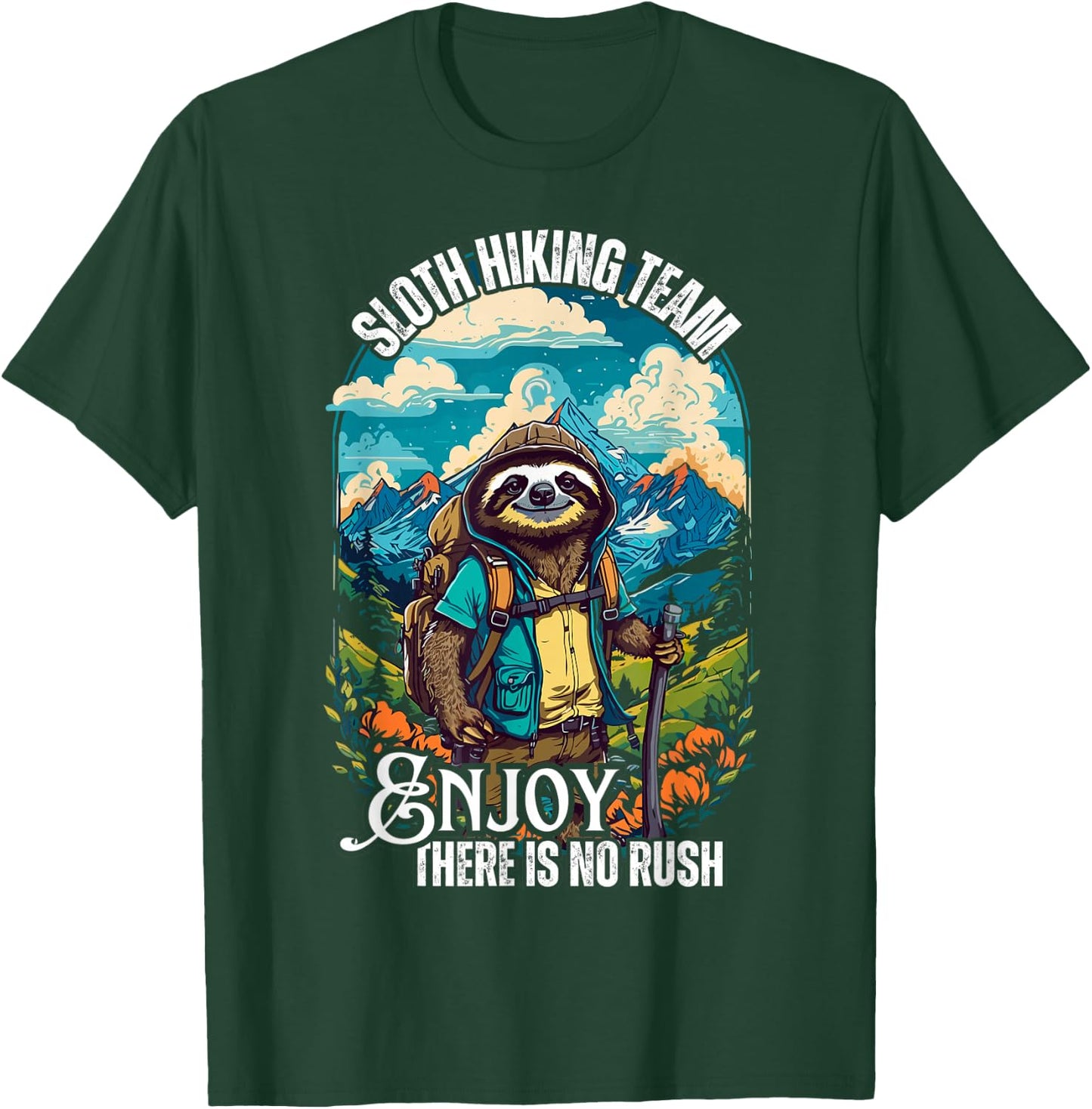 Sloth hiking team, funny hiking sloth, sloths and hiking T-Shirt - T-Shirt | Forest