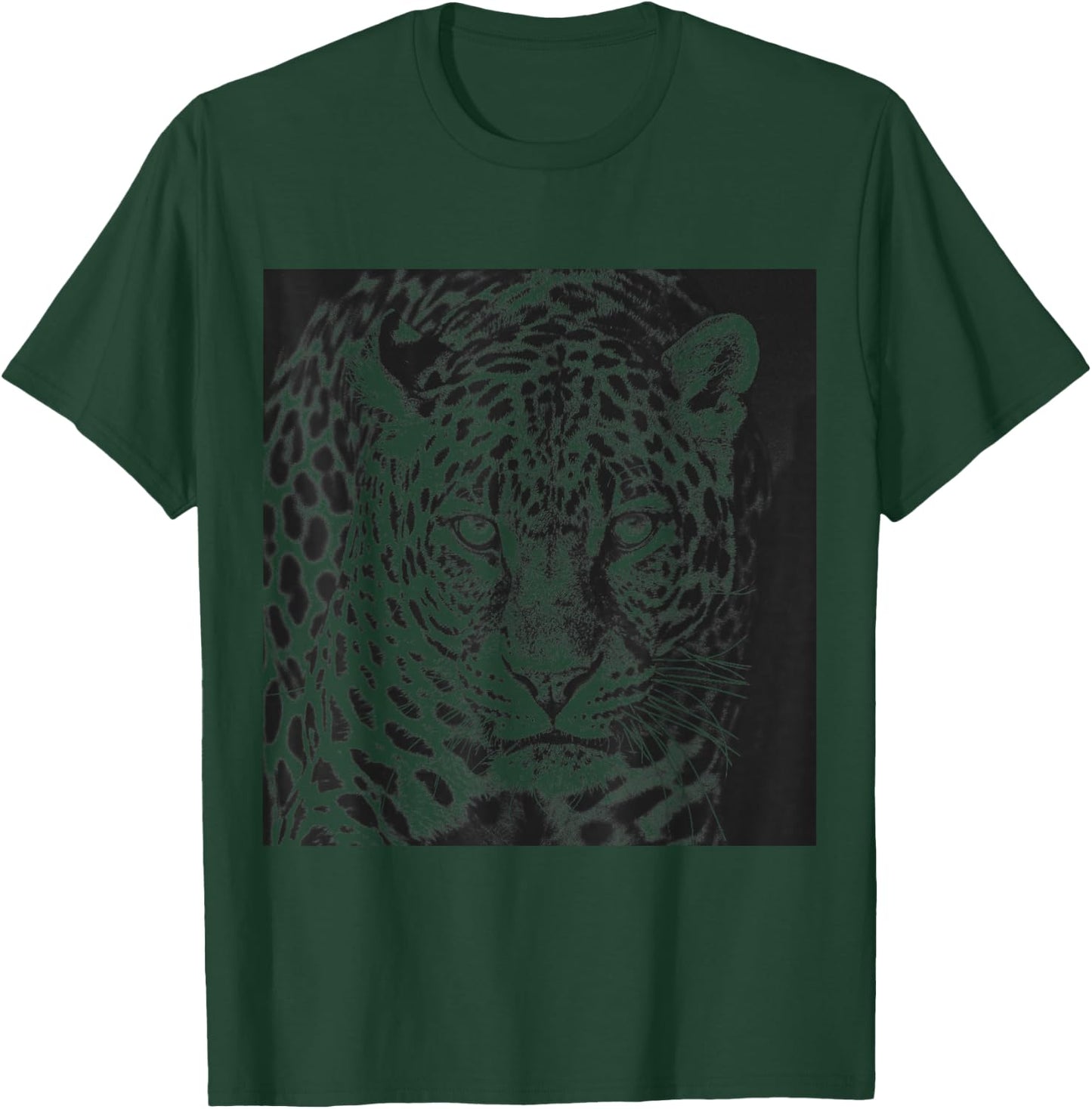 Snow Leopard Cheetah Jaguar Panther Cat Face Black Gift T-Shirt - T-Shirt | Forest