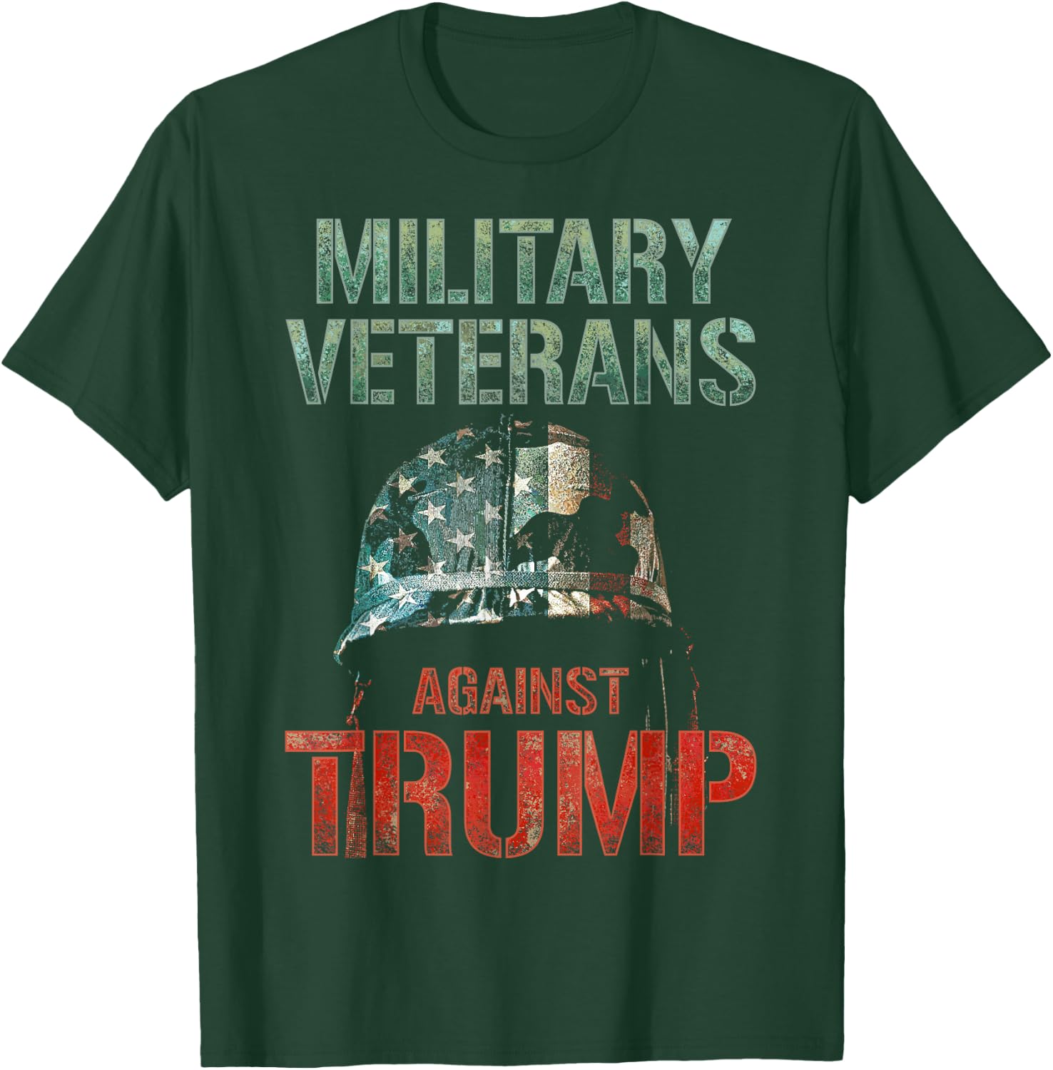 Military Veterans Against Trump 2020 Conflict USA Election T-Shirt - T-Shirt | Forest