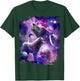 Cosmic Wolf Howling at Moon in Space T-Shirt - T-Shirt | Forest
