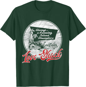 Love Shack | Tiki Bar | Vintage 50s Style T-Shirt - T-Shirt | Forest