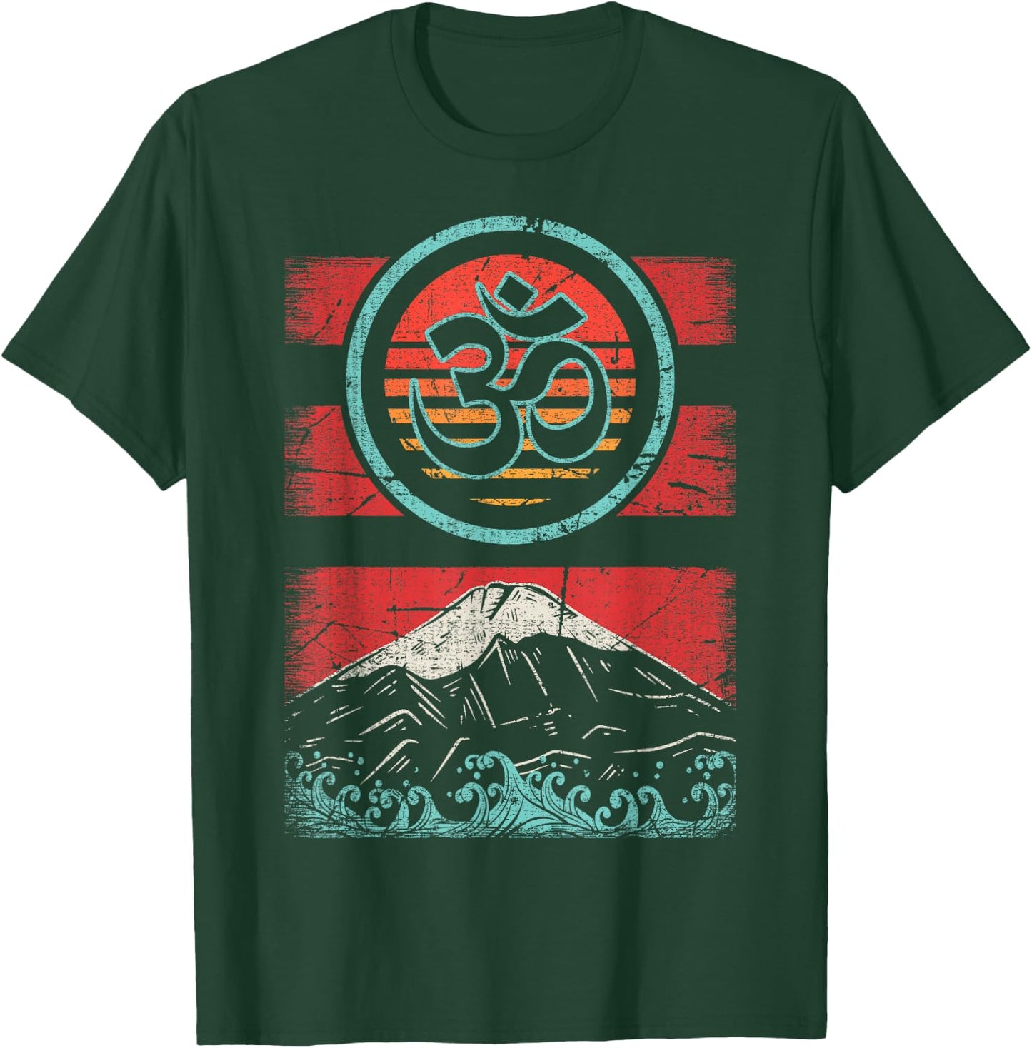 Om Ohm Symbol Retro Vintage 80s Style Meditation Yoga Gift T-Shirt - T-Shirt | Forest