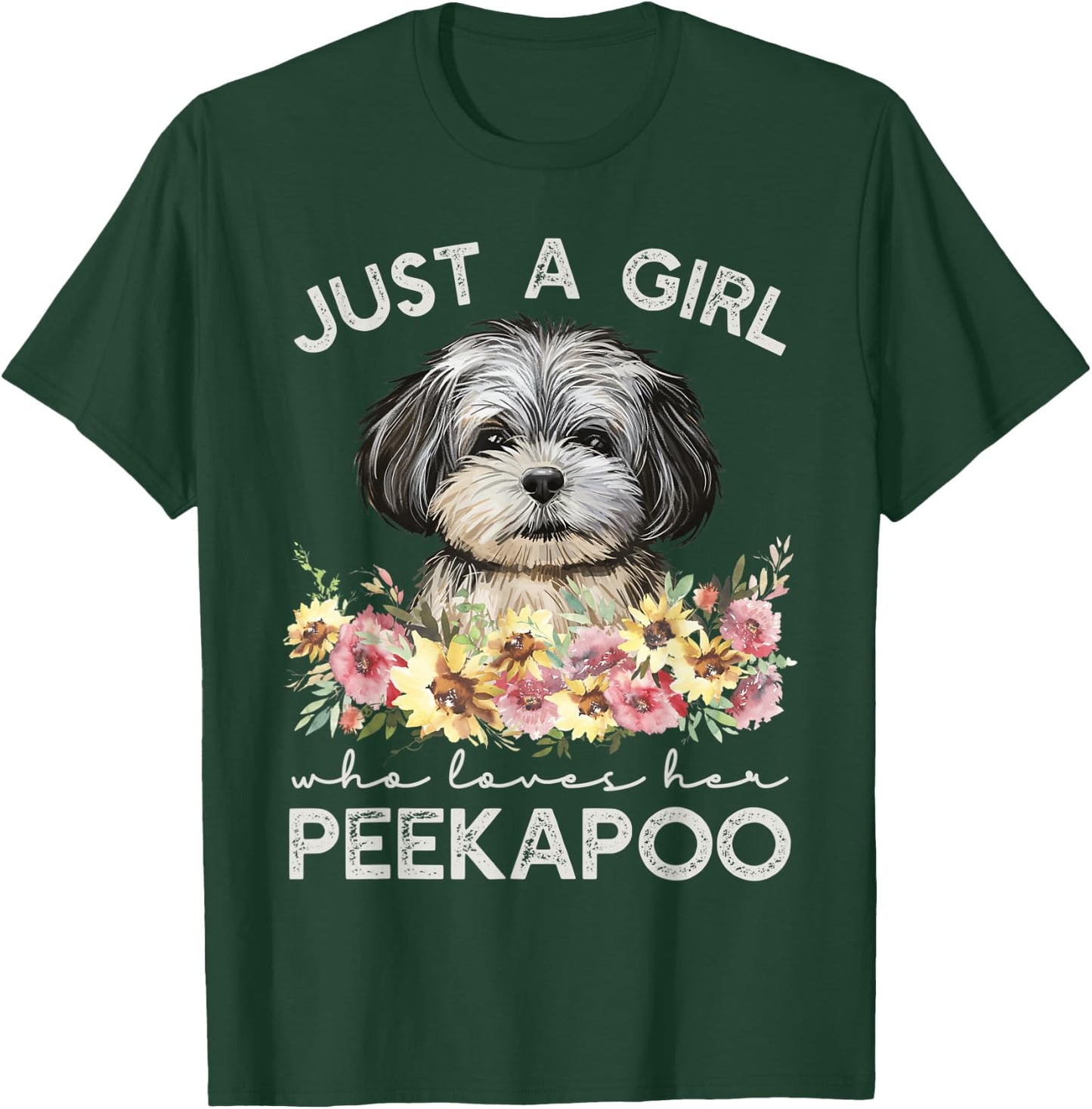 Peekapoo Shirt Dog Gifts Just A Girl Who Loves Her Peekapoo T-Shirt - T-Shirt | Forest