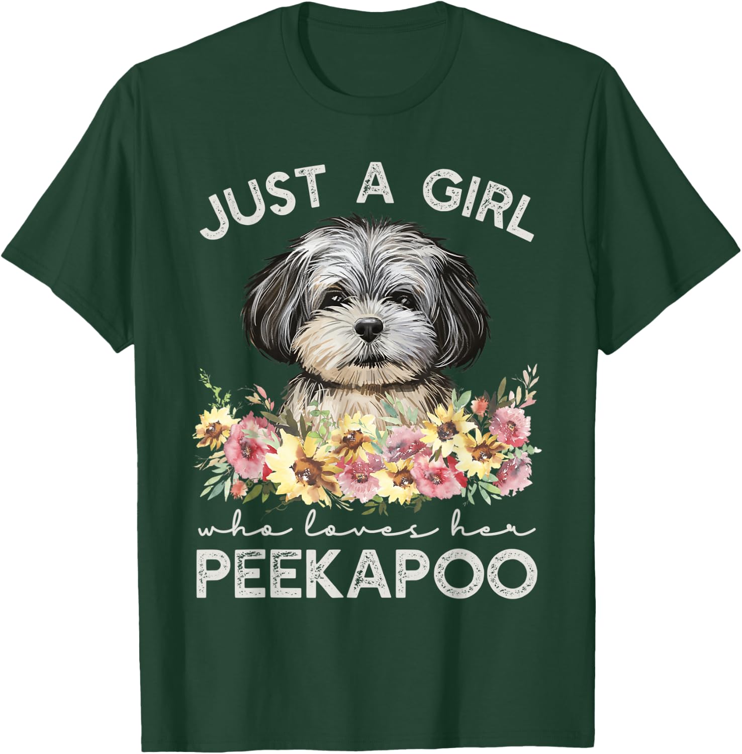 Peekapoo Shirt Dog Gifts Just A Girl Who Loves Her Peekapoo T-Shirt - T-Shirt | Forest