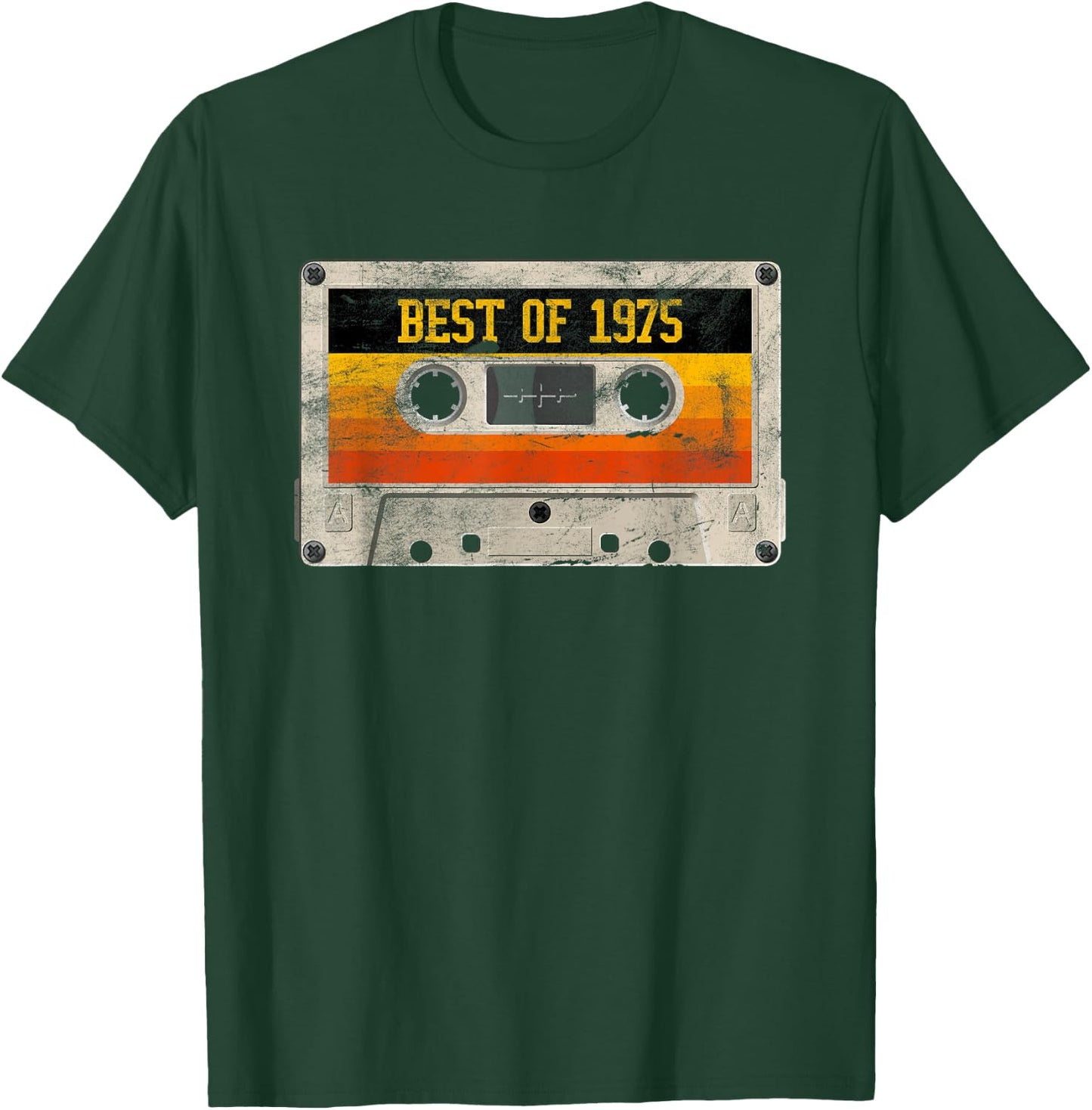 Best of 1975 46th Birthday Gifts Cassette Tape Vintage Retro T-Shirt - T-Shirt | Forest