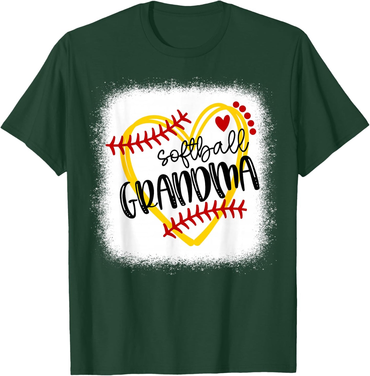 Personalized Softball Heart Cute Grandma Women Softball T-Shirt - T-Shirt | Forest