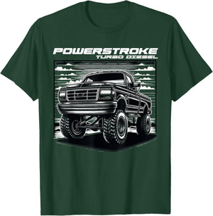 OBS Single Cab Old Body Style Retro Powerstroke Diesel Truck T-Shirt - T-Shirt | Forest
