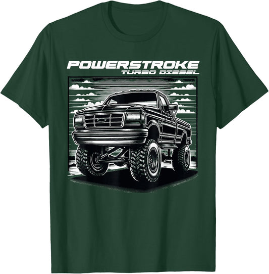 OBS Single Cab Old Body Style Retro Powerstroke Diesel Truck T-Shirt - T-Shirt | Forest