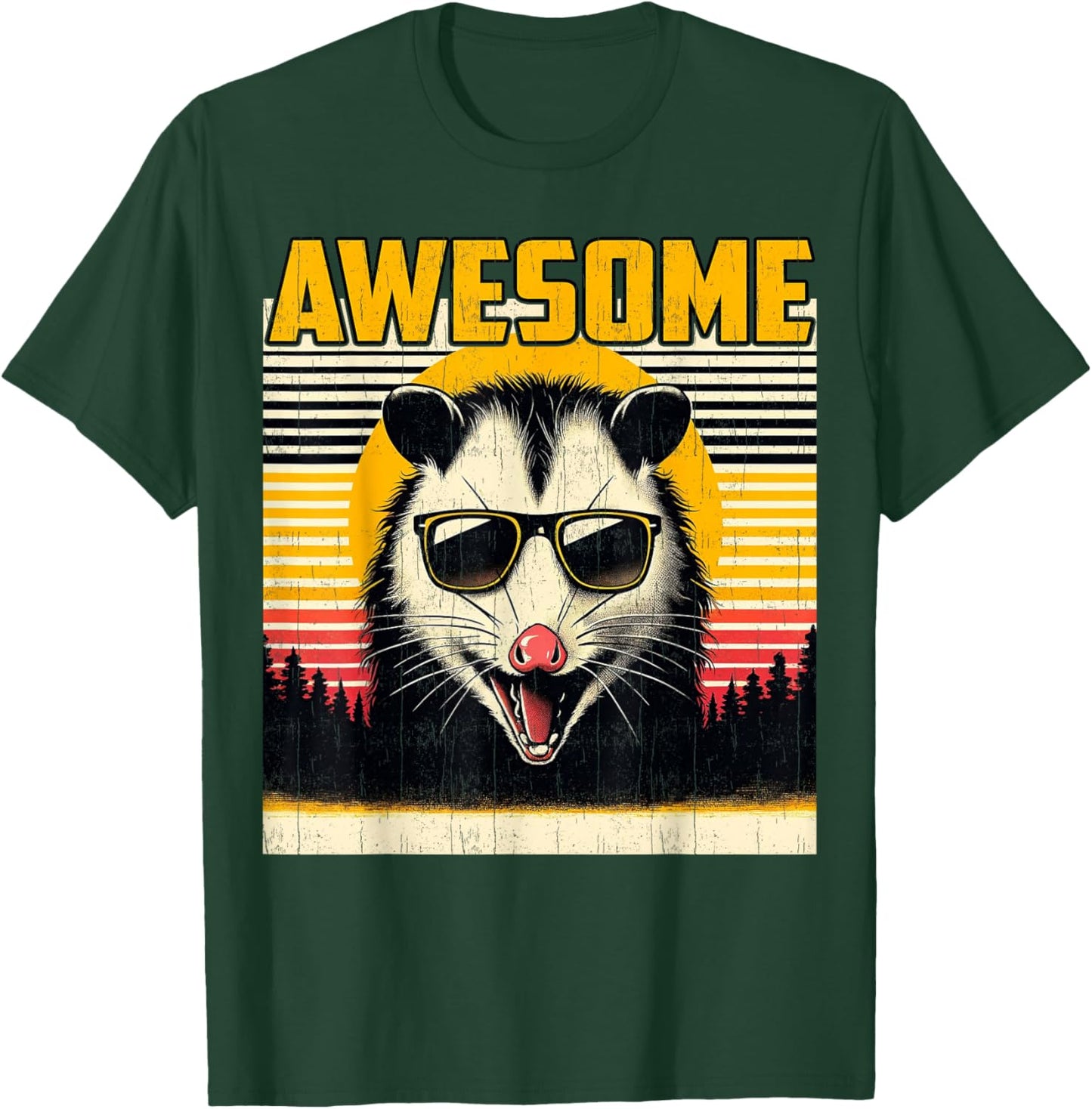 Men Possum Opossum Funny Trash Animal Vintage Lover Awesome T-Shirt - T-Shirt | Forest