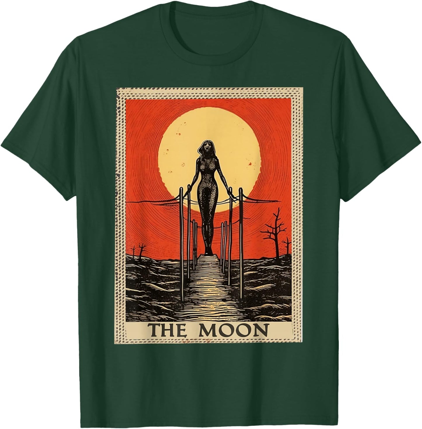 Classic Tarot Card The Moon T-Shirt - T-Shirt | Forest