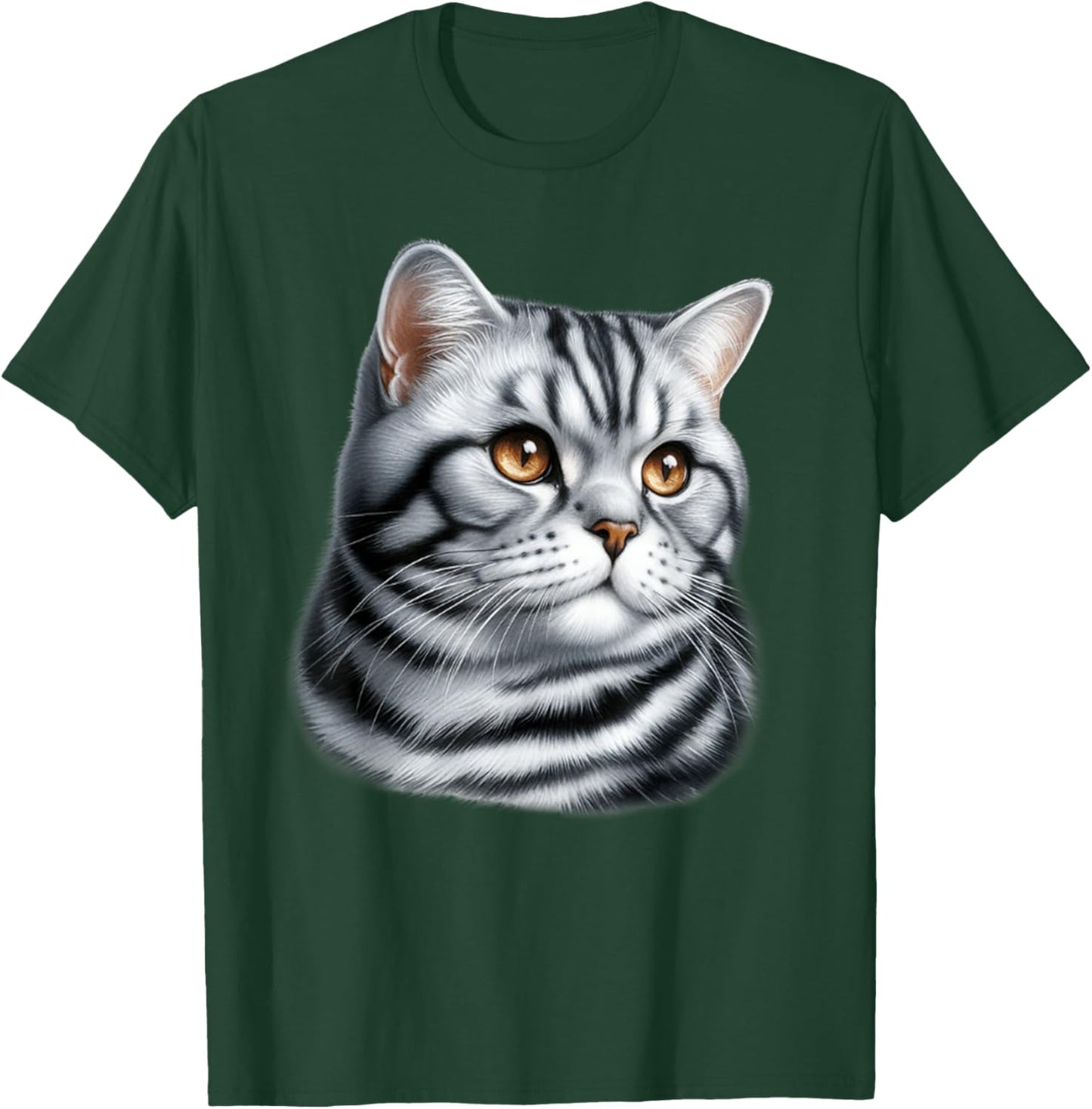 Shorthair Tiger Cat Portrait T-Shirt - T-Shirt | Forest