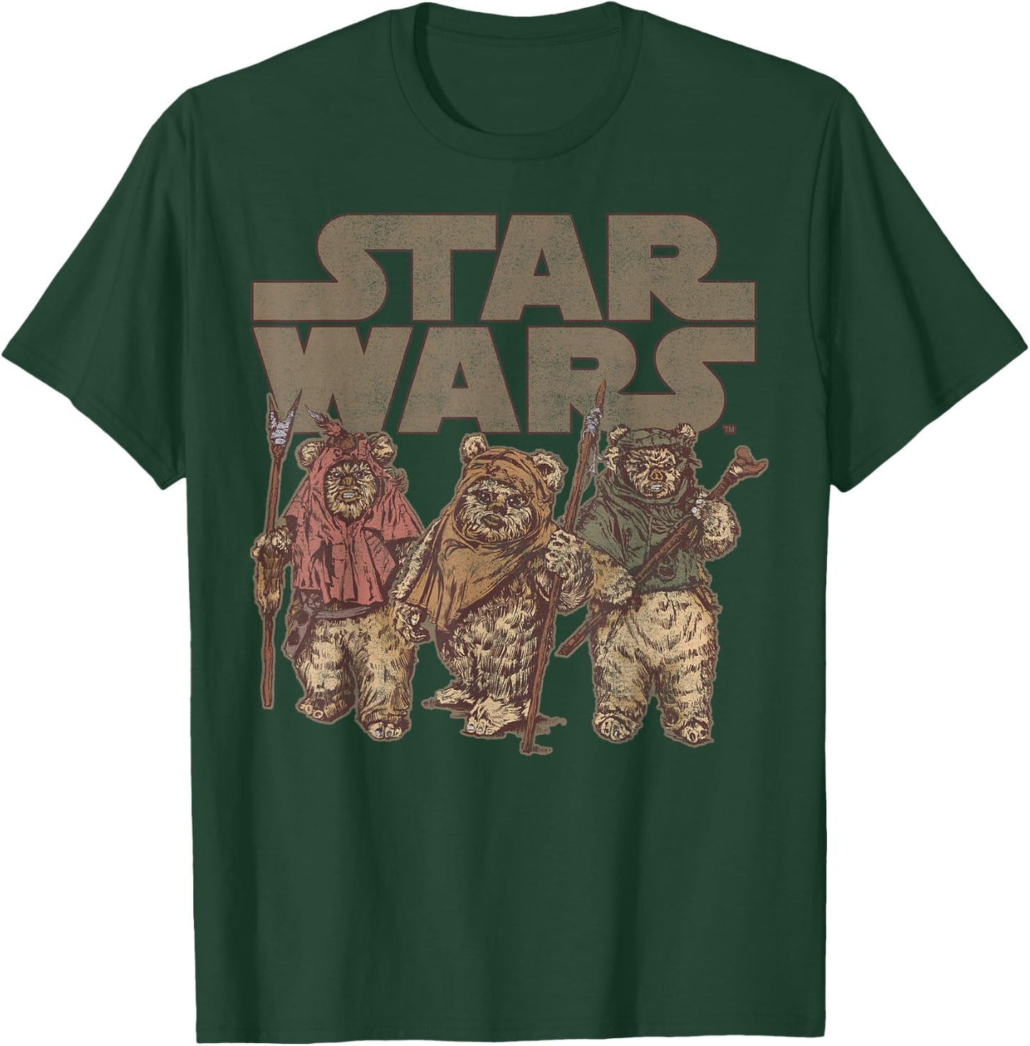 Star Wars Ewok Group Shot Logo T-Shirt - T-Shirt | Forest