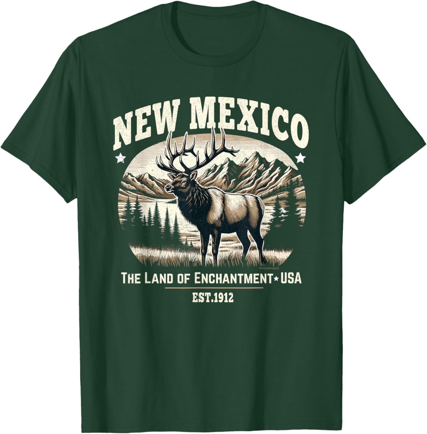 New Mexico Rocky Mountain Elk, Land of Enchantment T-Shirt - T-Shirt | Forest