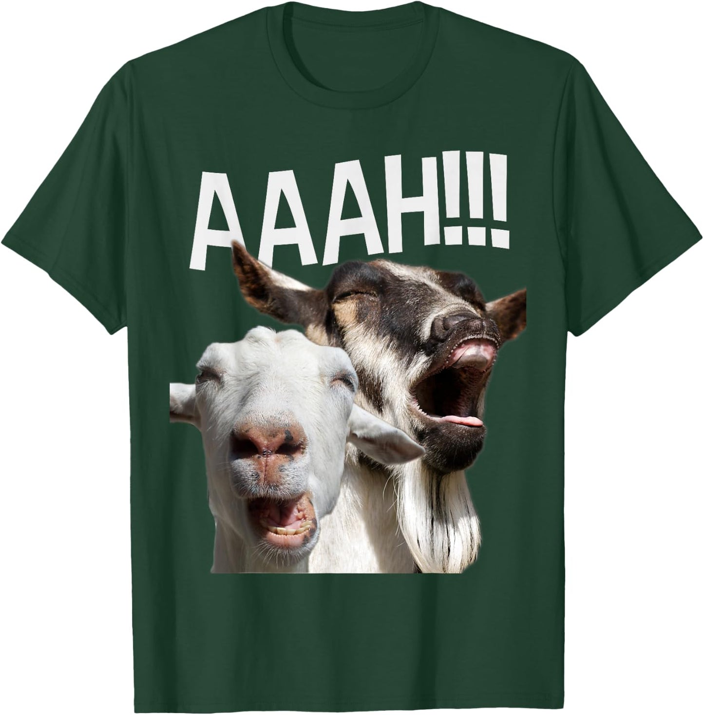 Screaming Goats AAAH!!! Funny Crazy Goat Lover Print T-Shirt - T-Shirt | Forest