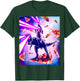 Laser Eyes Space Cat Riding Dog And Dinosaur T-Shirt - T-Shirt | Forest