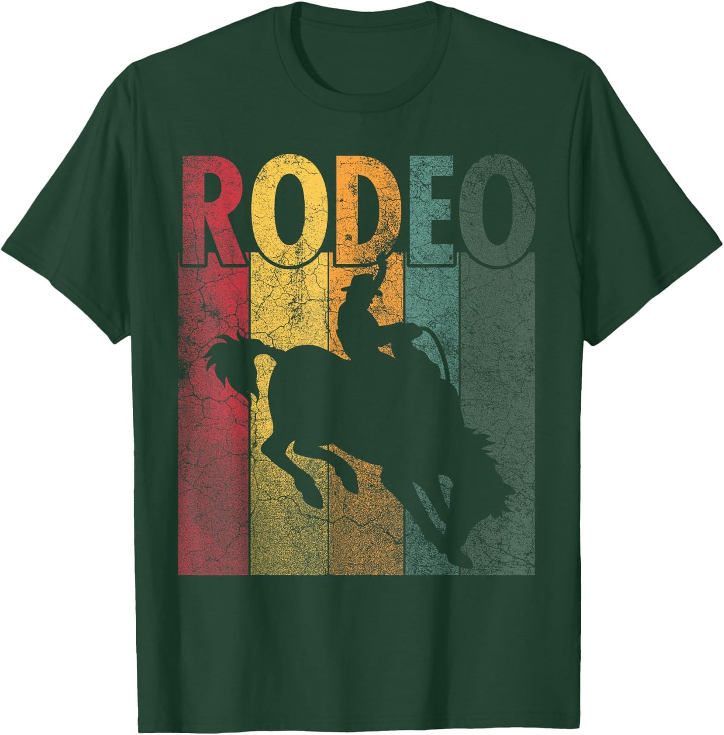 Rodeo Retro Style Cowboy Horse Riding Vintage Men Women T-Shirt - T-Shirt | Forest